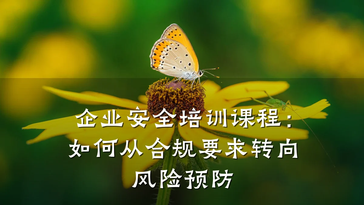 企业安全培训课程:如何从合规要求转向风险预防